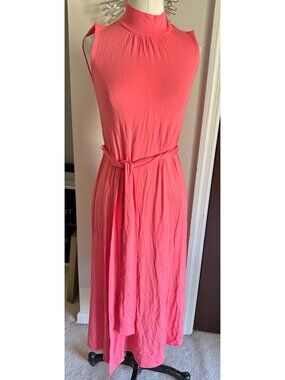 NWOT G by Giuliana sleeveless mock neck belted dress XXS